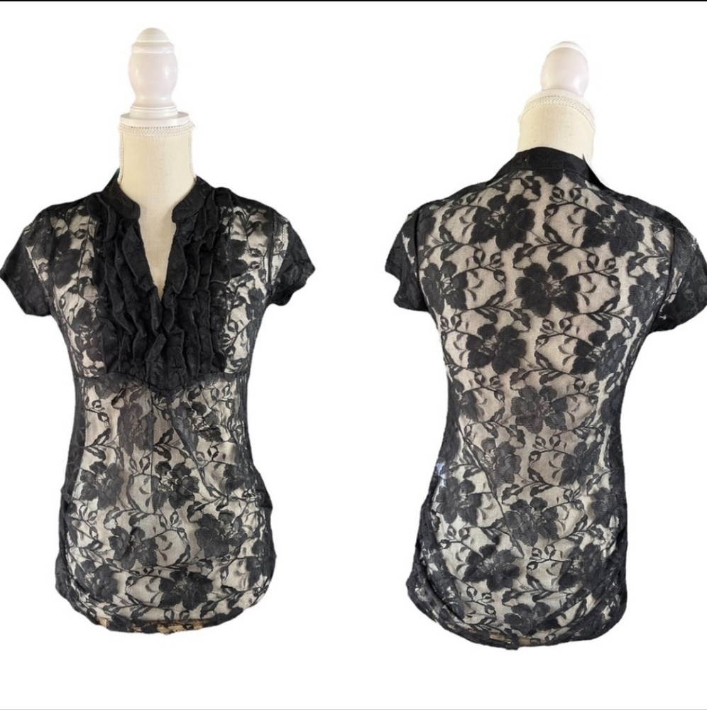 NWT Maurice's lace short sleeve